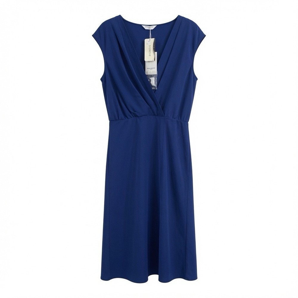 Amanda Uprichard Matthews Dress Designer NWT Large Admiral Blue MSRP 218 Midi